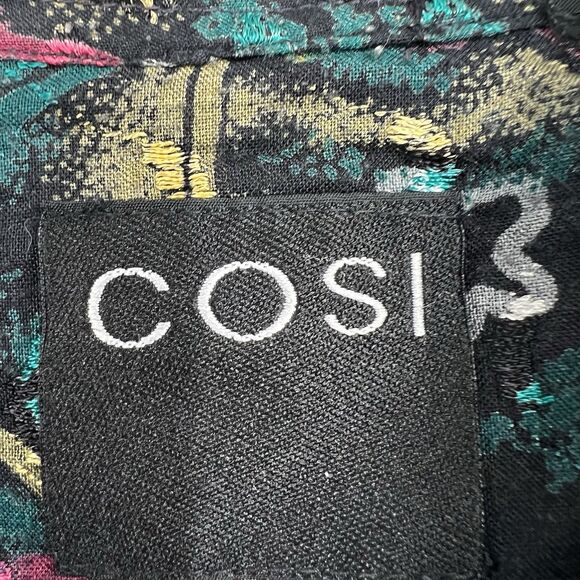 Mens Cosi VTG Casual Button SS Shirt L Colorful Retro Geometric Grunge - Picture 2 of 8